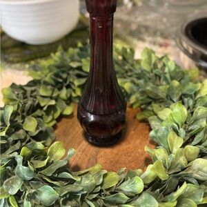 Vintage Wheaton Ruby Red Bud Vase | Pressed Glass | Mid Century